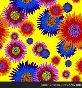 Flower seamless vector background for design use
