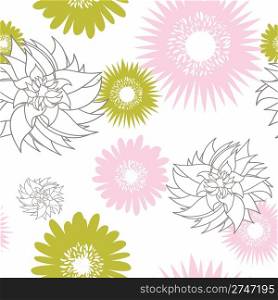 Flower seamless vector background for design use