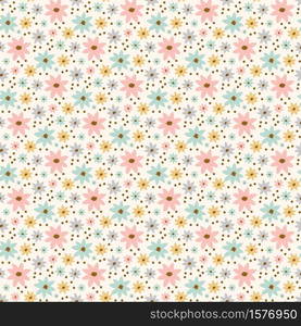 FLOWER SHEET Hand Drawn Seamless Pattern Vector Illustration