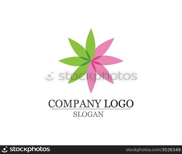 Flower Sign for Wellness Spa and Yoga Vector Illustration