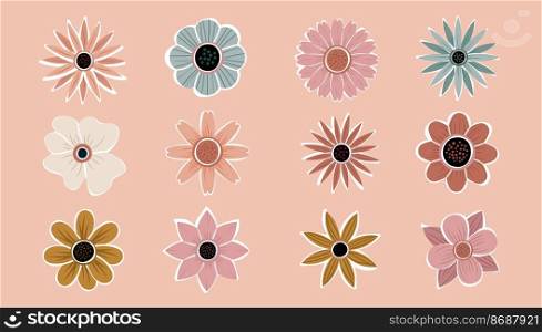 Flower Simple Abstract hand drawn various shapes wildflowers set. Botanical Nature flowers objects contemporary modern trendy vector. Collection of Elements illustration. Flower Simple Abstract hand drawn various shapes wildflowers set. Botanical Nature flowers objects contemporary modern trendy vector. Collection of Elements illustration.