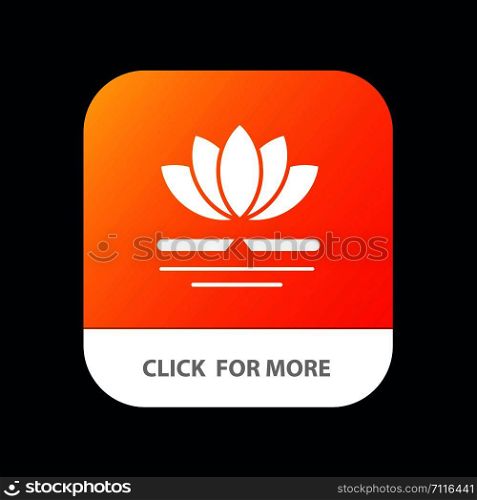 Flower, Spa, Massage, Chinese Mobile App Button. Android and IOS Glyph Version