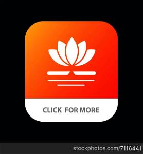 Flower, Spa, Massage, Chinese Mobile App Button. Android and IOS Glyph Version