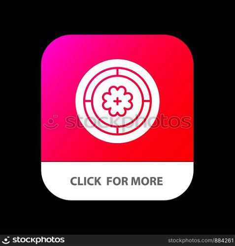 Flower, Spring, Circle, Sunflower Mobile App Button. Android and IOS Glyph Version