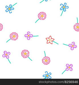 flower spring floral blossom vector seamless pattern thin line illustration. flower spring floral blossom vector seamless pattern