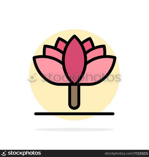 Flower, Spring Flower, Tulip Abstract Circle Background Flat color Icon