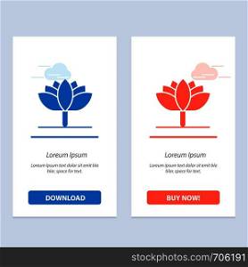 Flower, Spring Flower, Tulip Blue and Red Download and Buy Now web Widget Card Template