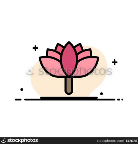 Flower, Spring Flower, Tulip Business Flat Line Filled Icon Vector Banner Template