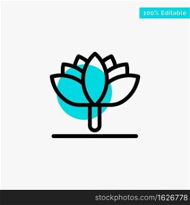 Flower, Spring Flower, Tulip turquoise highlight circle point Vector icon