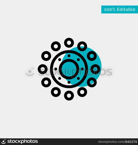 Flower, Spring, Holiday, Easter turquoise highlight circle point Vector icon