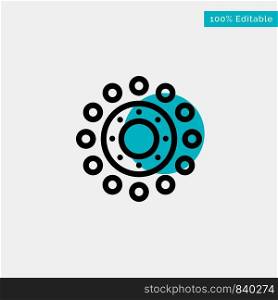 Flower, Spring, Holiday, Easter turquoise highlight circle point Vector icon