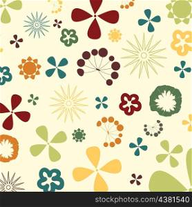 Flower structure2. Two flowers on a beige background. A vector illustration