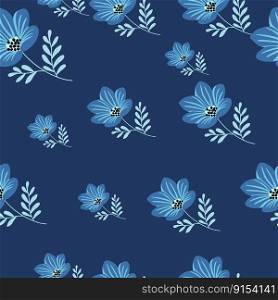 Flower stylized seamless pattern. Cute botanical illustration. Abstract floral background. Simple design for fabric, textile print, wrapping, cover. Vector illustration. Flower stylized seamless pattern. Cute botanical illustration. Abstract floral background.