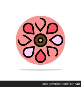 Flower, Sun Flower, Floral, Nature, Spring Abstract Circle Background Flat color Icon