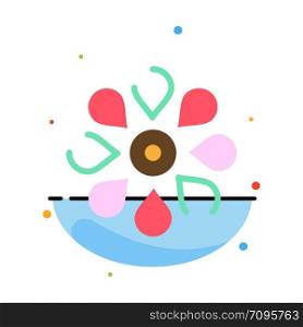 Flower, Sun Flower, Floral, Nature, Spring Abstract Flat Color Icon Template