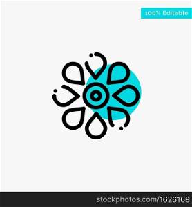 Flower, Sun Flower, Floral, Nature, Spring turquoise highlight circle point Vector icon