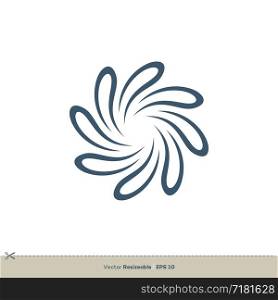 Flower Swoosh Vector Logo Template Illustration Design. Vector EPS 10.