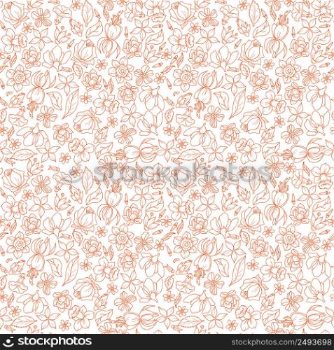 Flower textile floral wrapping paper fashion textile sketch seamless pattern vector illustration