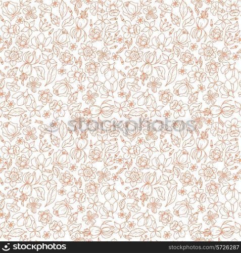 Flower textile floral wrapping paper fashion textile sketch seamless pattern vector illustration