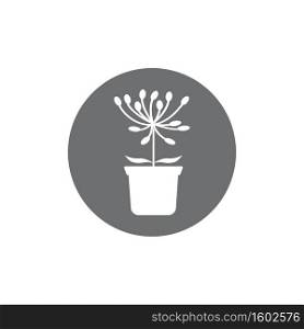 Flower vase logo illustration vector icon