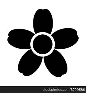Flower, vector. Black flower icon on a white background.