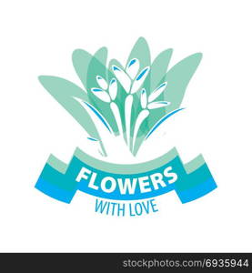 flower vector logo. abstract floral design logo, plant vector illustration