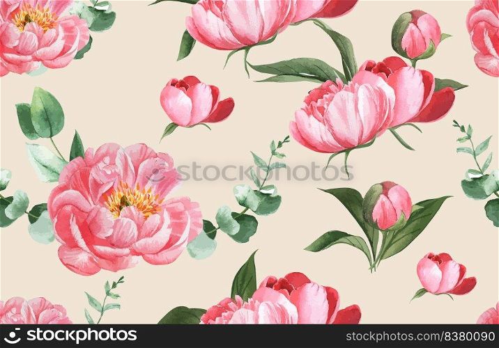 flower watercolor seamless pattern