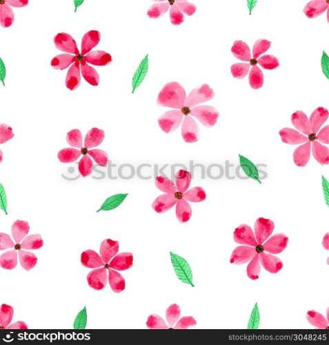 Flower watercolor seamless pattern background design. Vector illustration.