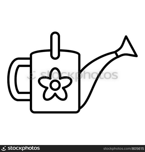 Flower watering can icon. Outline flower watering can vector icon for web design isolated on white background. Flower watering can icon, outline style