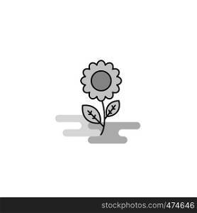 Flower Web Icon. Flat Line Filled Gray Icon Vector