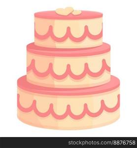 Flower wedding cake icon cartoon vector. Birthday design. Bride topper. Flower wedding cake icon cartoon vector. Birthday design