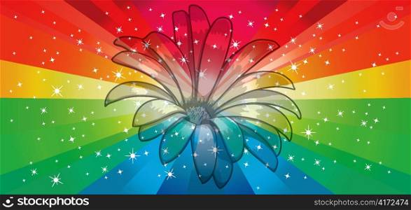 flower with rays vector illustration