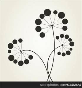flower8. Abstract flower on a grey background. A vector illustration