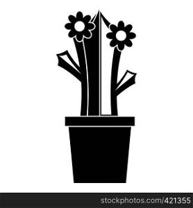 Flowering cactus icon. Simple illustration of flowering cactus vector icon for web. Flowering cactus icon, simple style