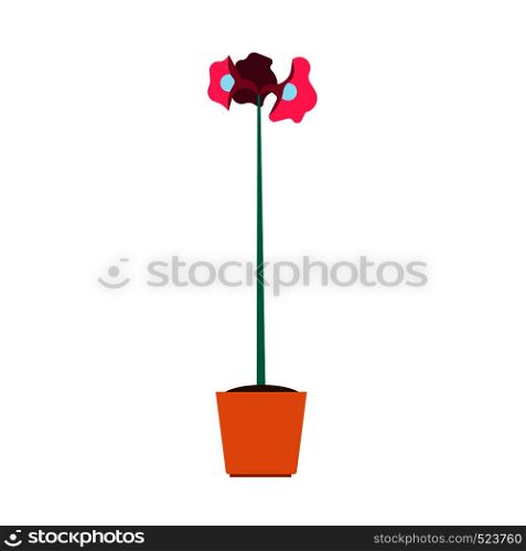 Flowerpot floral gardening decorative element vector icon. Green plant house flat illustration interior office vase