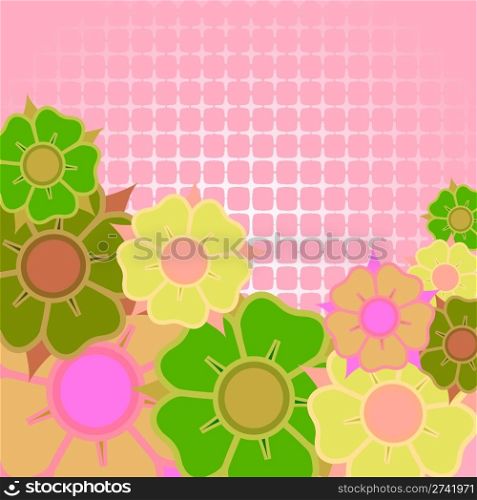 flowers card design, abstract vector art illustration