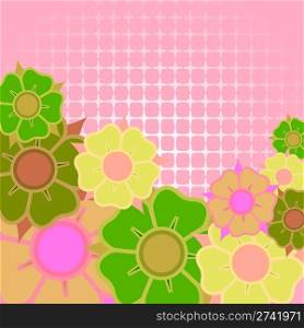 flowers card design, abstract vector art illustration