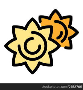 Flowers condiment icon. Outline flowers condiment vector icon color flat isolated. Flowers condiment icon color outline vector