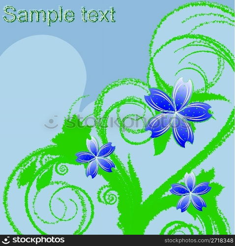 flowers foliage composition, abstract vector art illustration