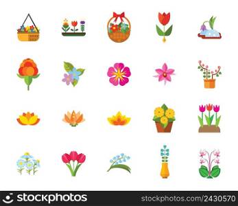 Flowers icon set. Can be used for topics like plants, floriculture, nature, flora, hobby, spring, botany