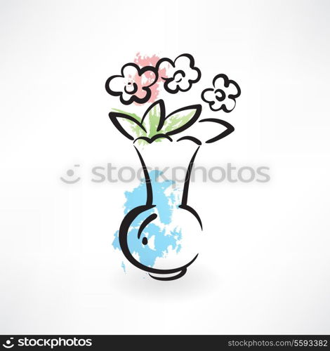 flowers in the vase icon