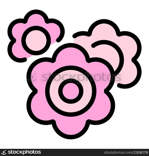Flowers oil icon. Outline flowers oil vector icon color flat isolated. Flowers oil icon color outline vector