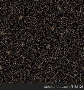 Flowers on dark background seamless pattern for decorative,fashion,fabric,textile,print or wallpaper,vector illustration