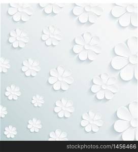 Flowers pattern daisy on gray background. vector