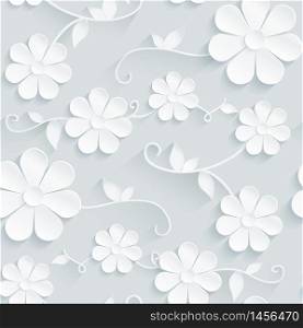 Flowers pattern daisy on gray background.vector