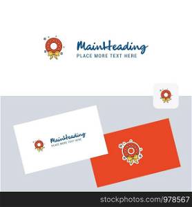 Flowers ring vector logotype with business card template. Elegant corporate identity. - Vector