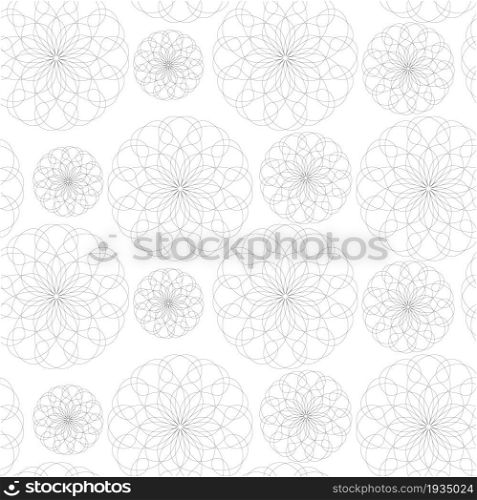 Flowers seamless monochrome pattern art design elements stock vector illustration