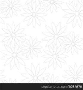 Flowers seamless monochrome pattern art design elements stock vector illustration