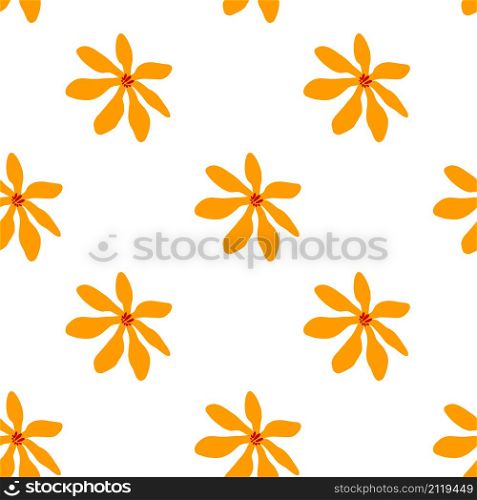 Flowers seamless pattern. Vector illustration. Hand drawn fabric, gift wrap, wall art design.