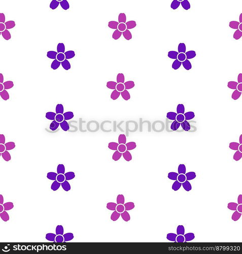 Flowers, seamless pattern, vector. Pattern of purple and pink flowers on a white background.